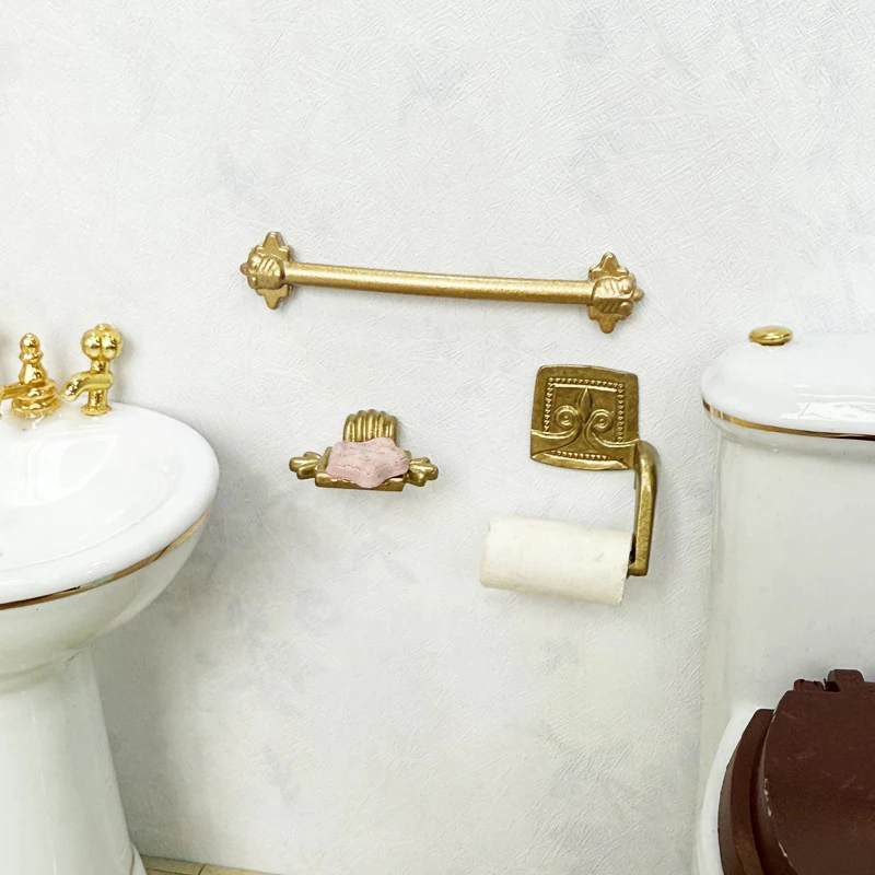 Home Bathroom Paper Towels - 1/12 Dollhouse Simulation Paper Towel Rack