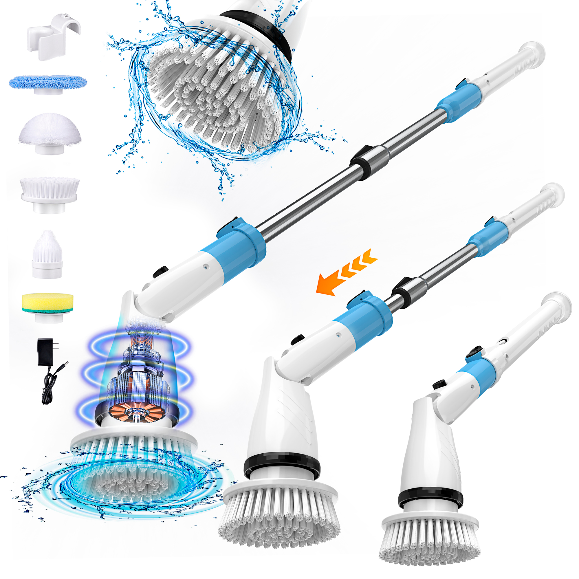 Home Bathroom Cleaning Machine - 450RPM Electric Spin Scrubber Cordless Shower