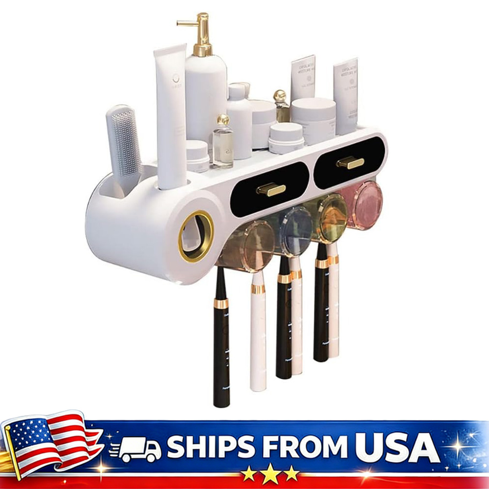Toothbrush Holder Set - Toothbrush Holder Wall Mounted with Automatic
