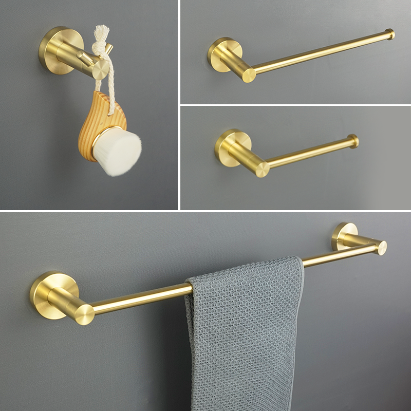 Zara Home Bathroom Set - Brushed Gold Bathroom Accessories Set -