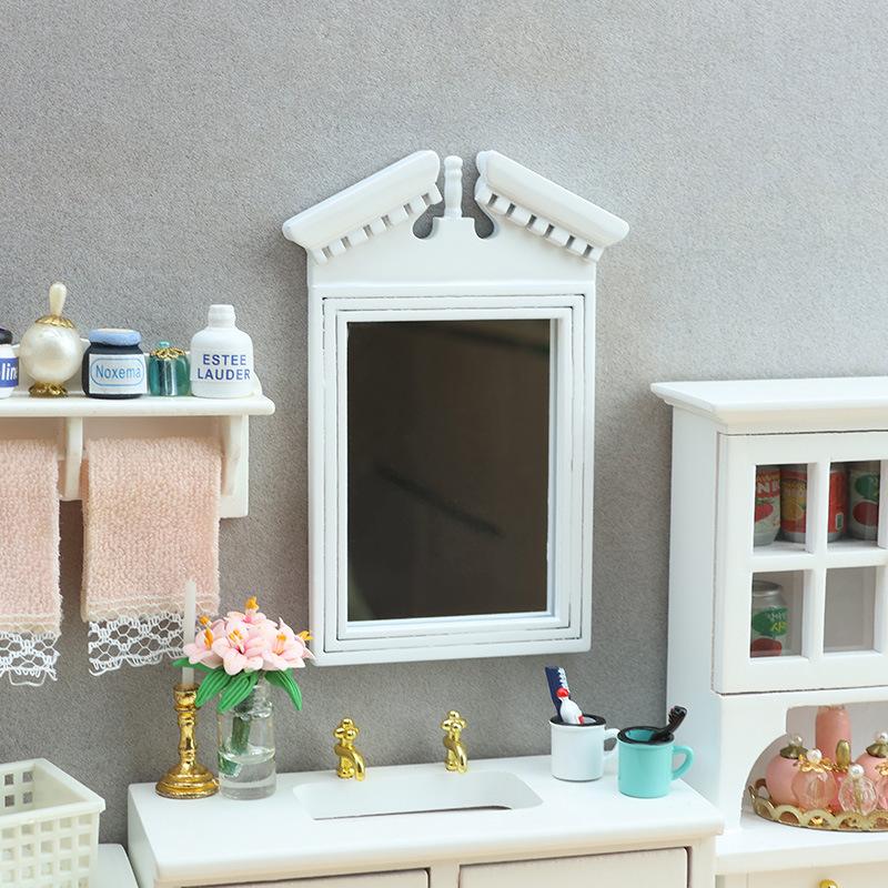 Home Theater Bathroom - 【Y】1/12 Dollhouse Simulation White Mirror Model