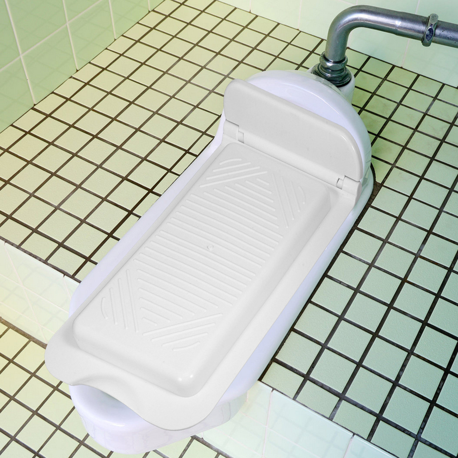 Home Bathroom With Urinal - Plastic White Squat Toilet Cover Plate