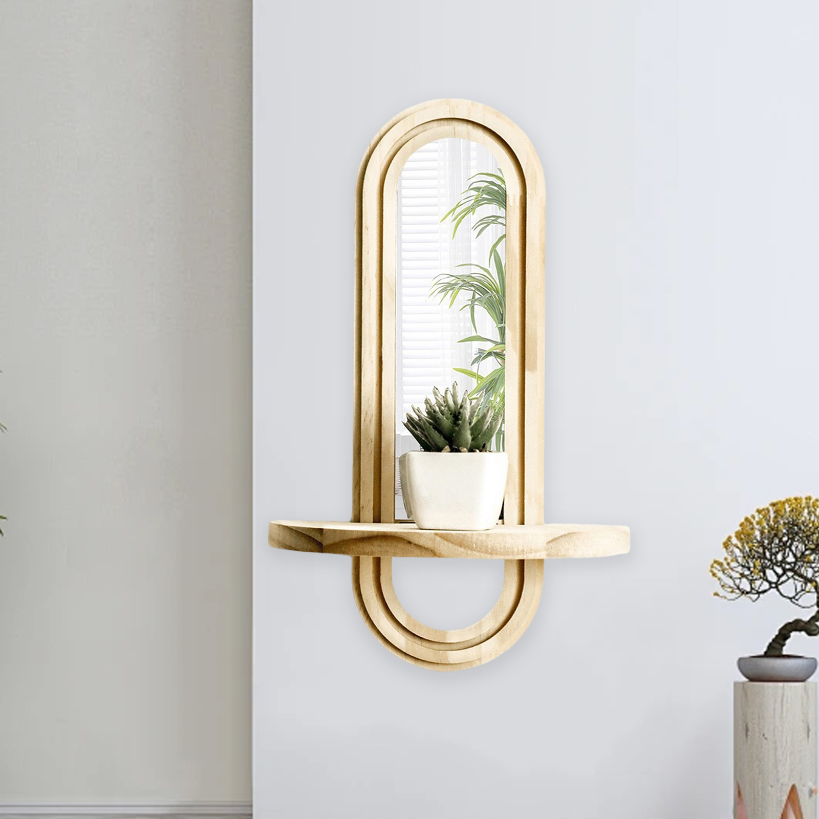 Wall Mounted Mirror Shelf Crea - Home Theater Bathroom ulasan dan harga