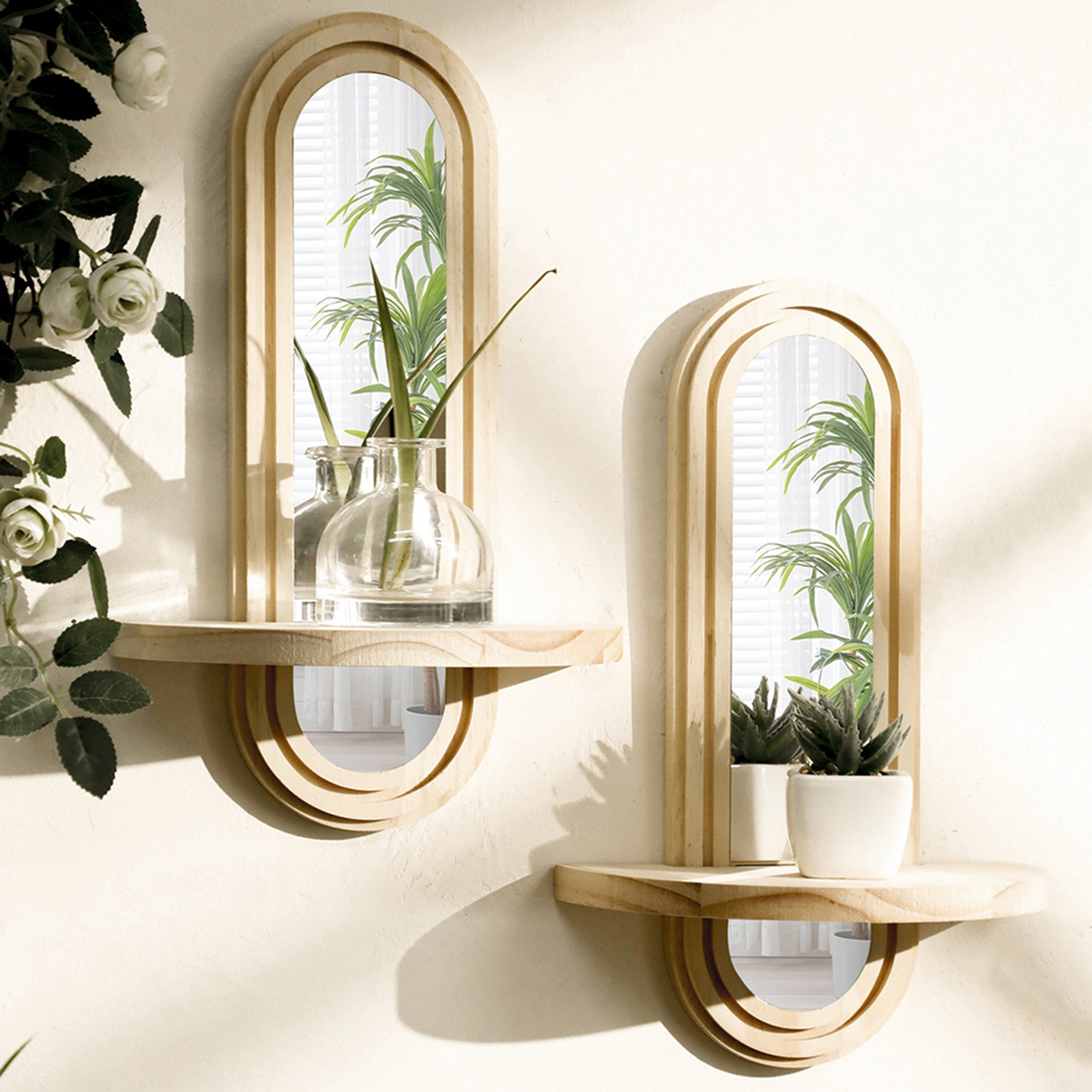 Wall Mounted Mirror Shelf Crea - Home Theater Bathroom ulasan dan harga
