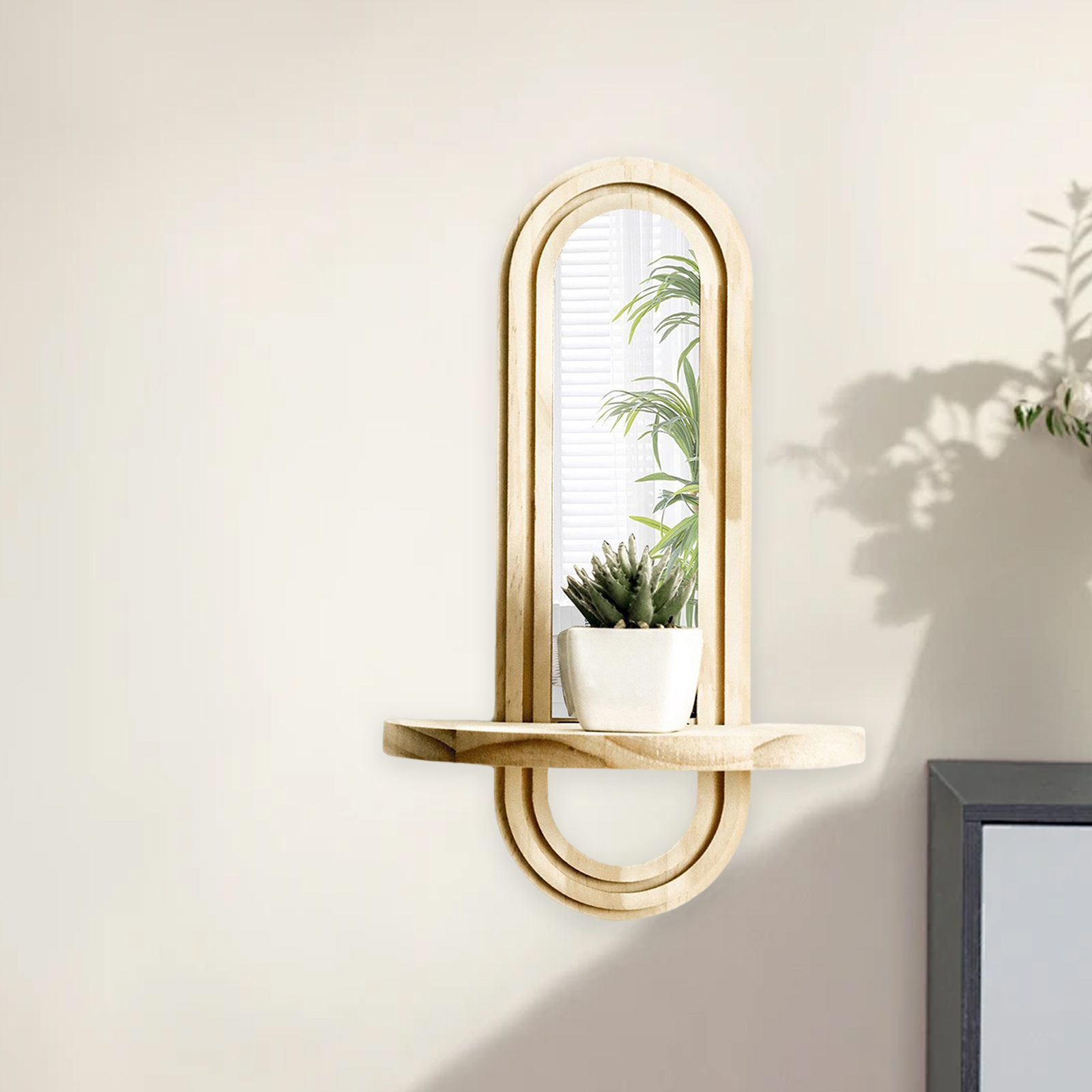 Wall Mounted Mirror Shelf Crea - Home Theater Bathroom ulasan dan harga