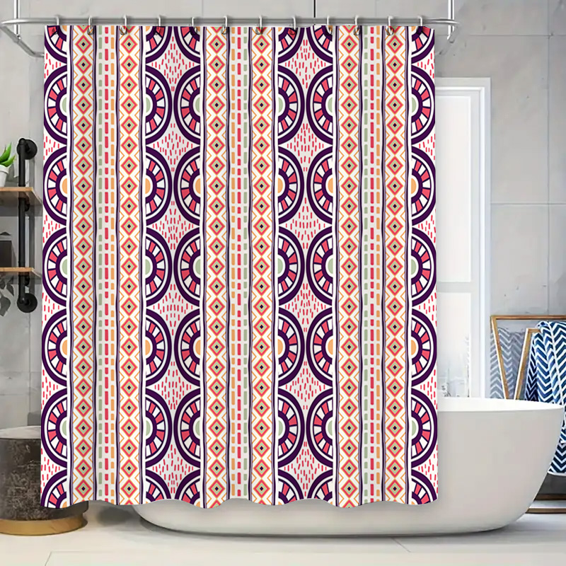 Patterned Shower Curtain Decor - Home Bathroom Reno ulasan dan harga