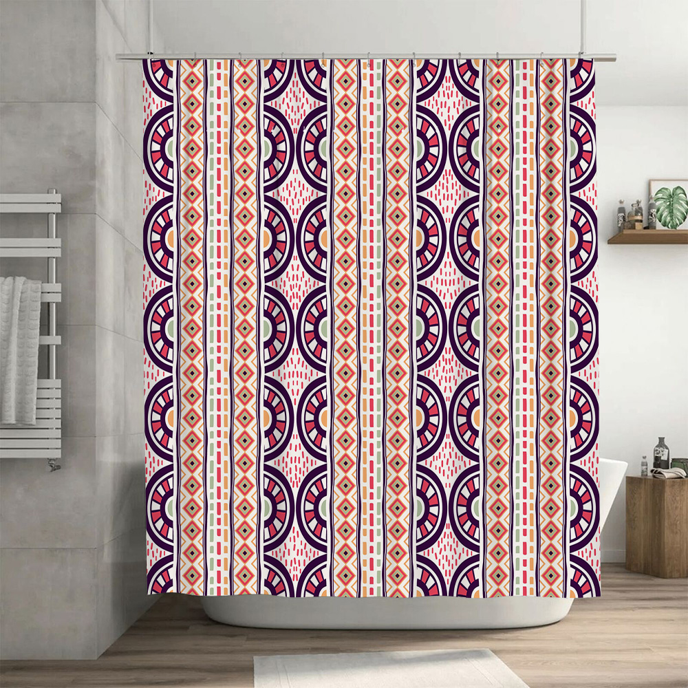 Patterned Shower Curtain Decor - Home Bathroom Reno ulasan dan harga