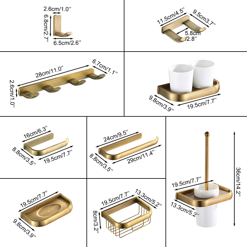 Antique brass plated wall moun - Zara Home Bathroom Set ulasan dan harga
