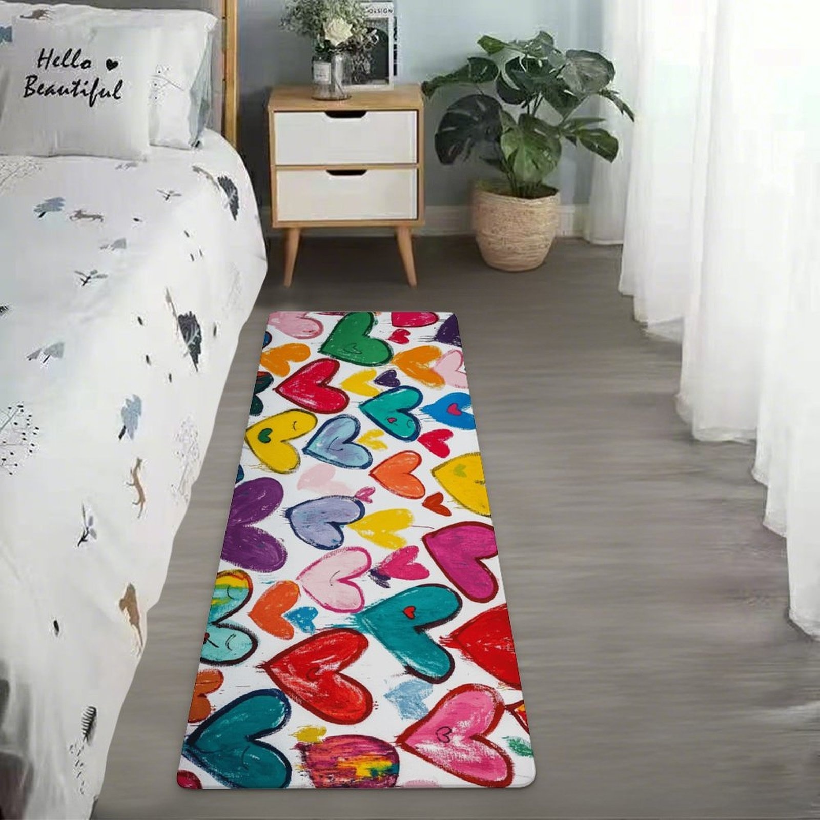 Crayon Graffiti Colorful Heart - Home Bathroom Tub ulasan dan harga