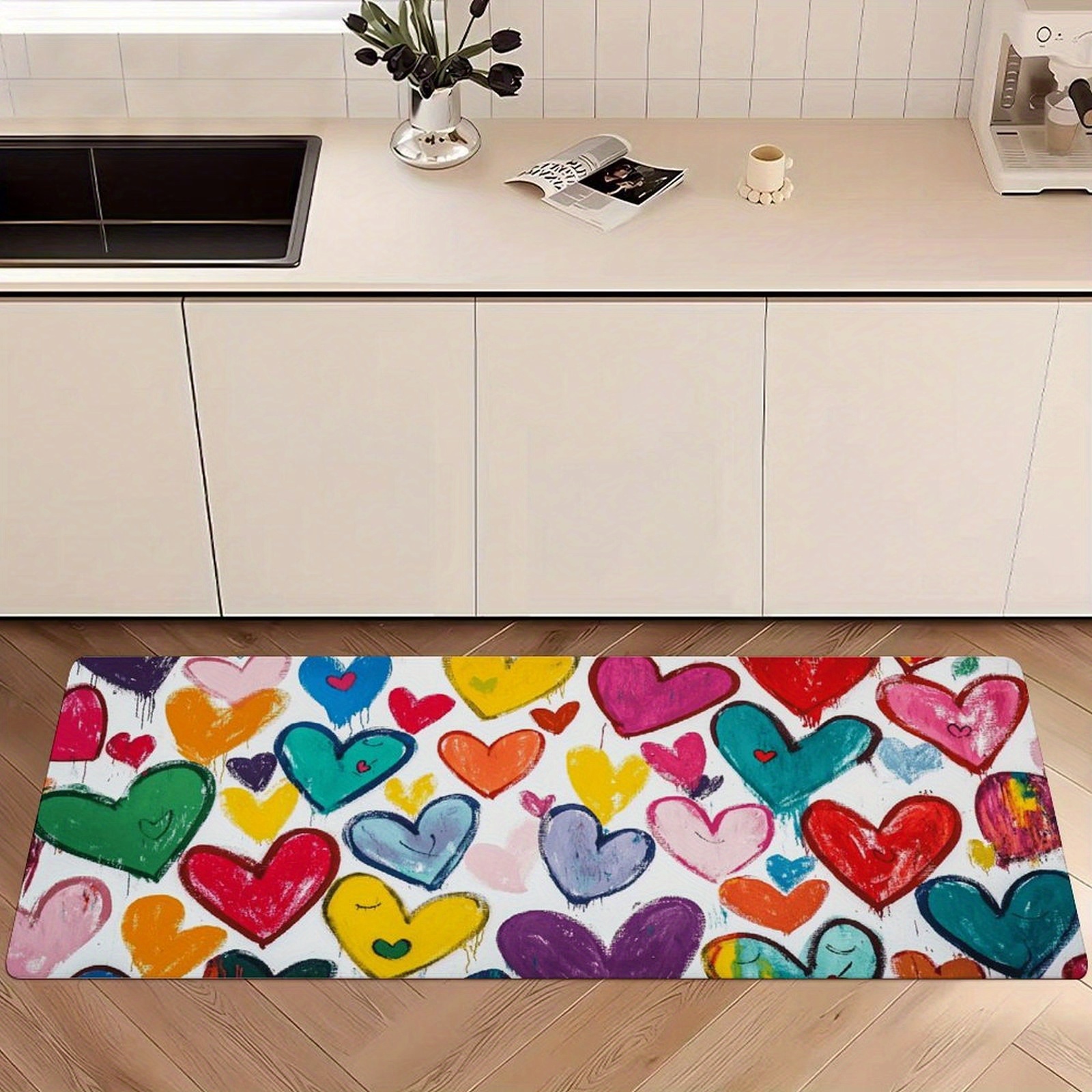 Crayon Graffiti Colorful Heart - Home Bathroom Tub ulasan dan harga
