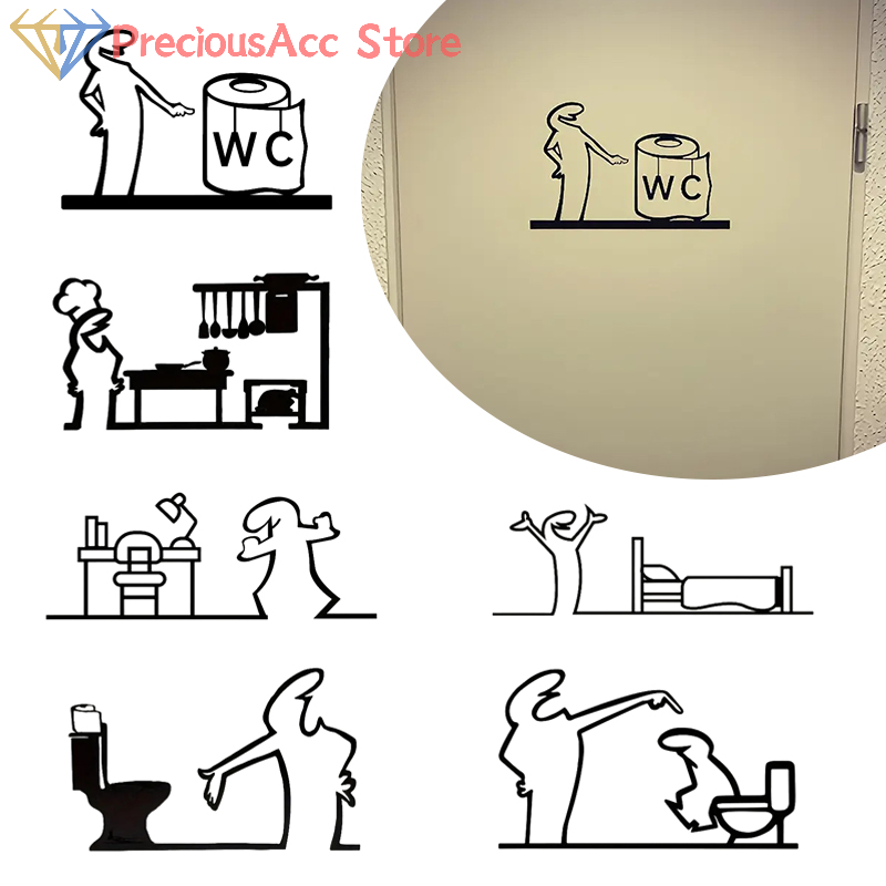La Linea Minimalist Line Art S - Home Bathroom Door Signs ulasan dan harga