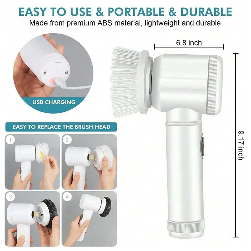 5 in1 Electric Spin Scrubber,  - Home Bathroom Cleaning Machine ulasan dan harga