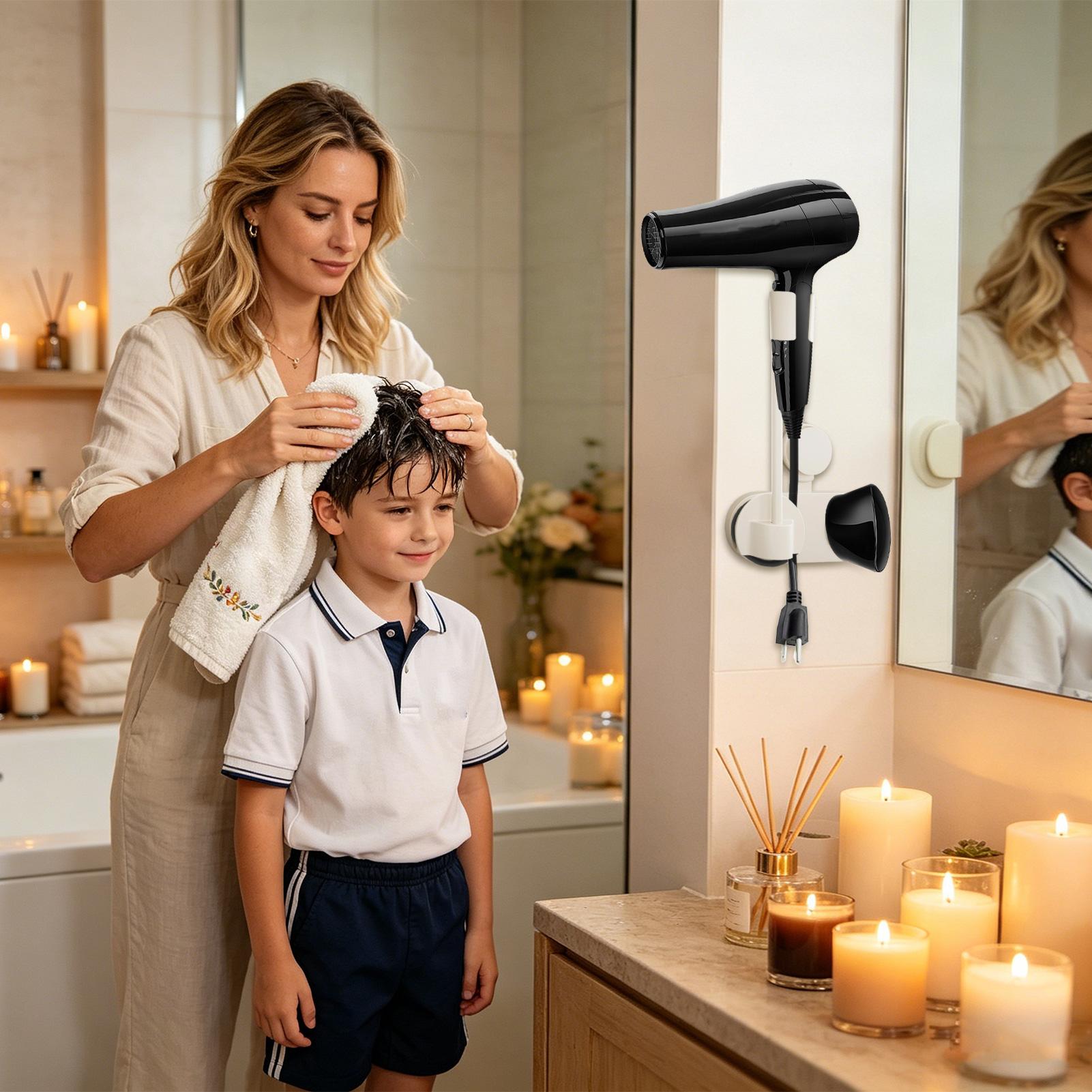 Hair Dryer Wall Holder Suction - Home Bathroom Hand Dryer ulasan dan harga