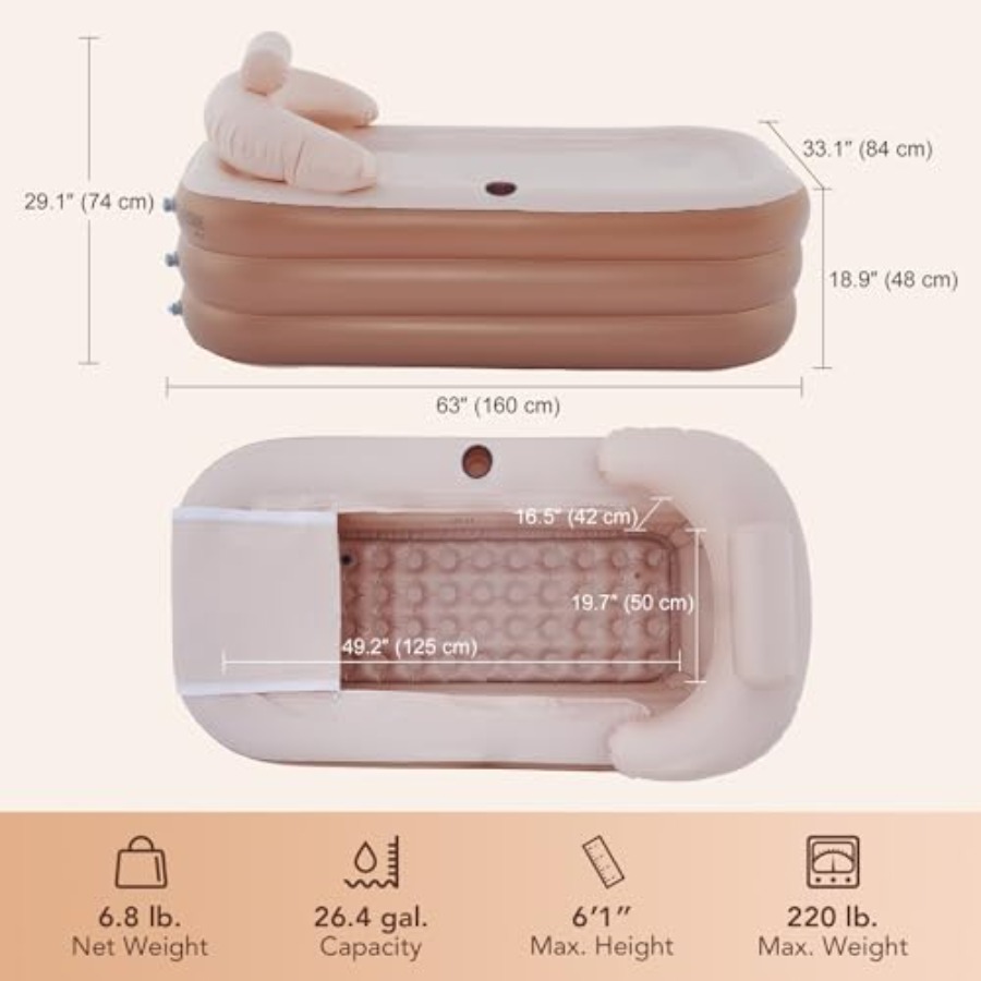 Inflatable Bathtub with Electr - Bathtub Pillow Inflatable ulasan dan harga