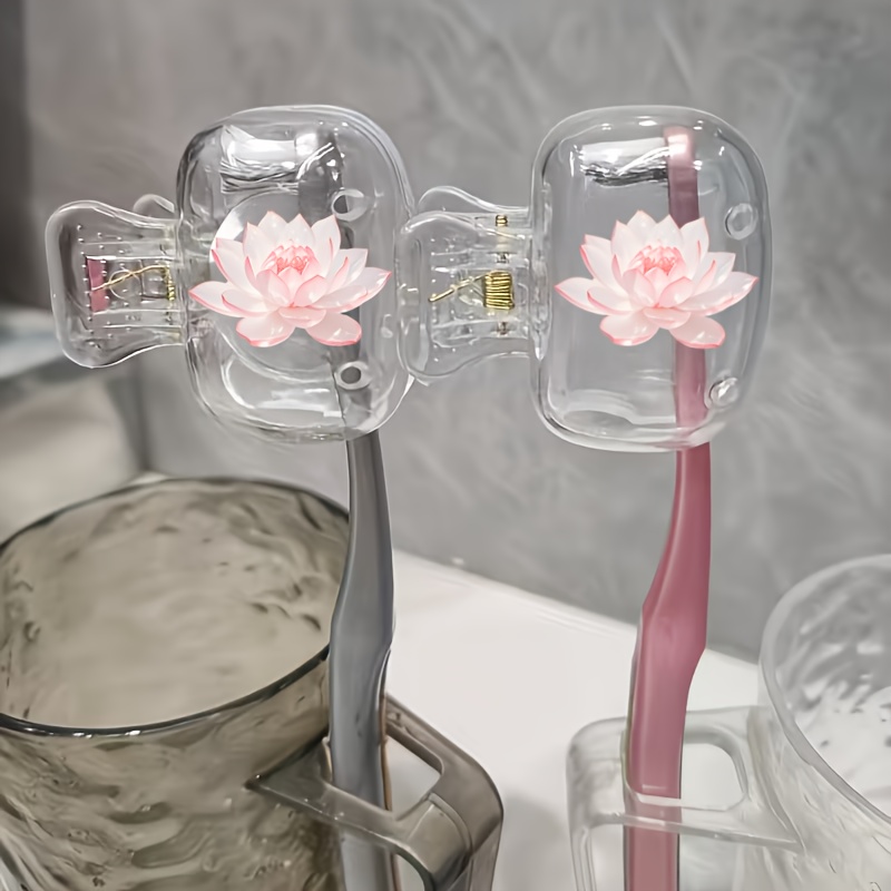 Beautiful Lotus 2pcs Toothbrus - Toothbrush Holder Set ulasan dan harga