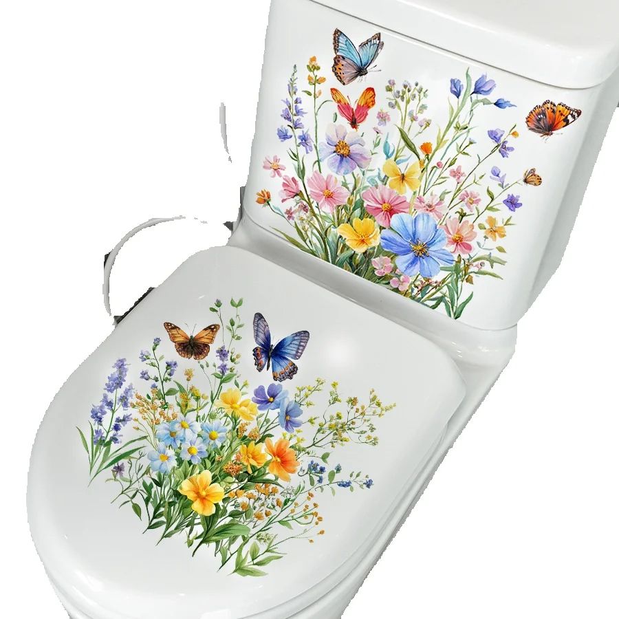 2PCS Fresh Flower & Butterfly  - Home Bathroom Floor Tiles ulasan dan harga