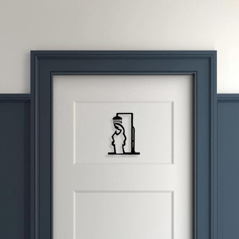 1PCS Minimalist Line Metal Bat - Home Bathroom Door Signs ulasan dan harga