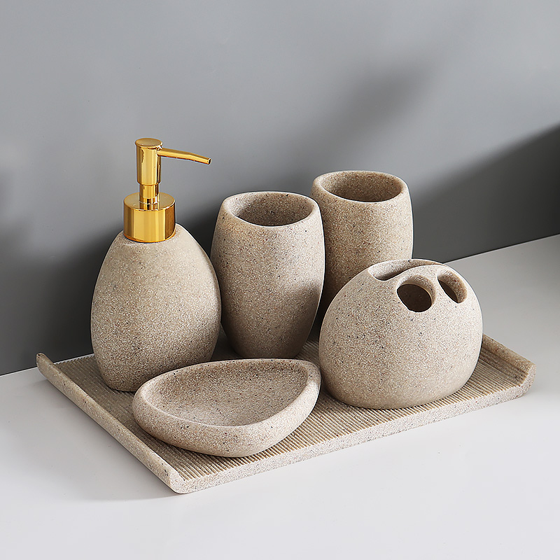 Nordic Resin Sand Lotion Bottl - Zara Home Bathroom Set ulasan dan harga