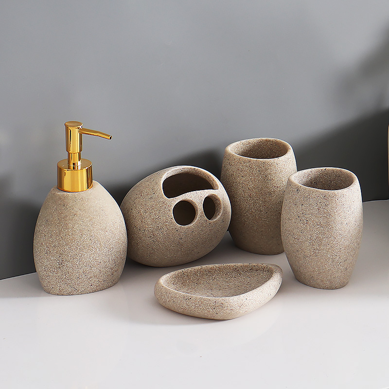 Nordic Resin Sand Lotion Bottl - Zara Home Bathroom Set ulasan dan harga