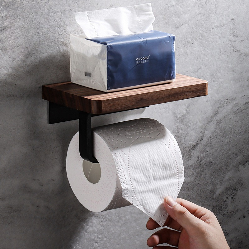 Solid Wood Tissue Holder No Dr - Home Bathroom Paper Towels ulasan dan harga