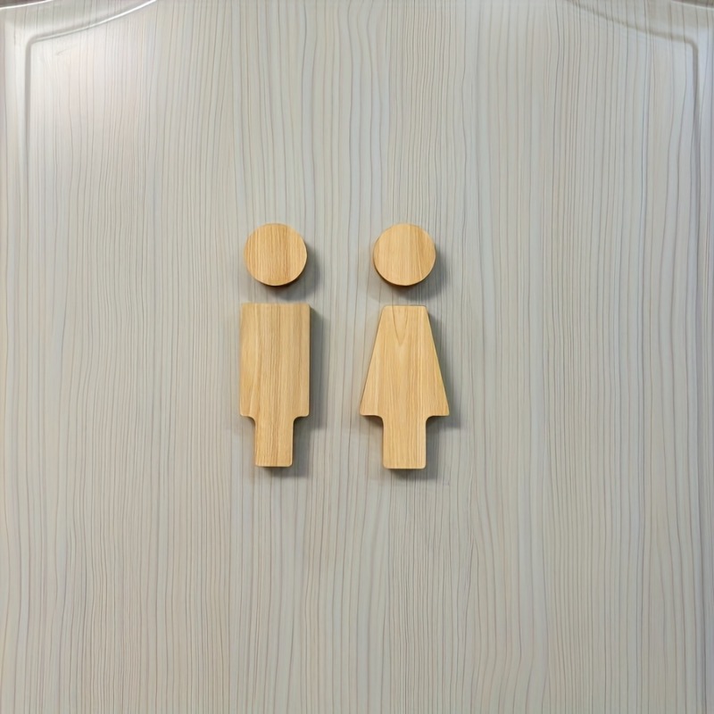 2PCS Wooden Bathroom Sign for  - Home Bathroom Door Signs ulasan dan harga