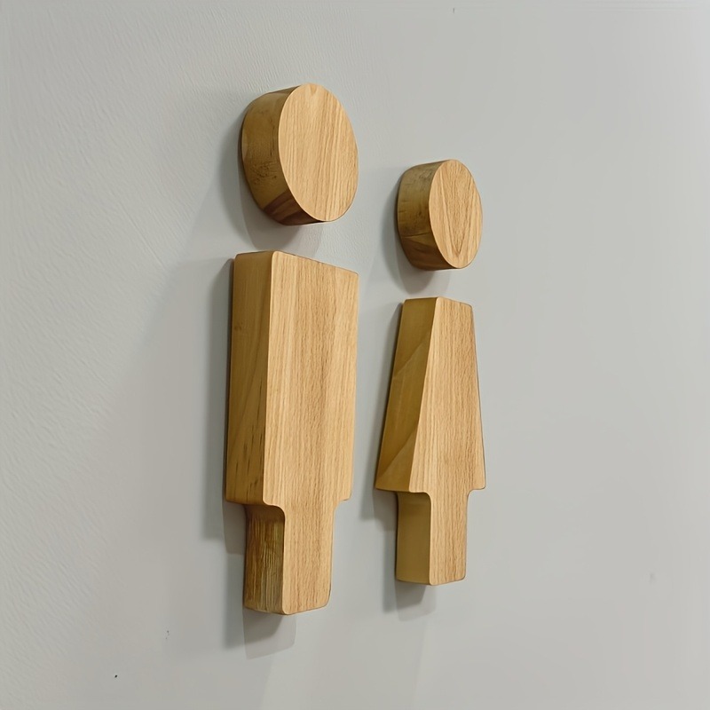 2PCS Wooden Bathroom Sign for  - Home Bathroom Door Signs ulasan dan harga