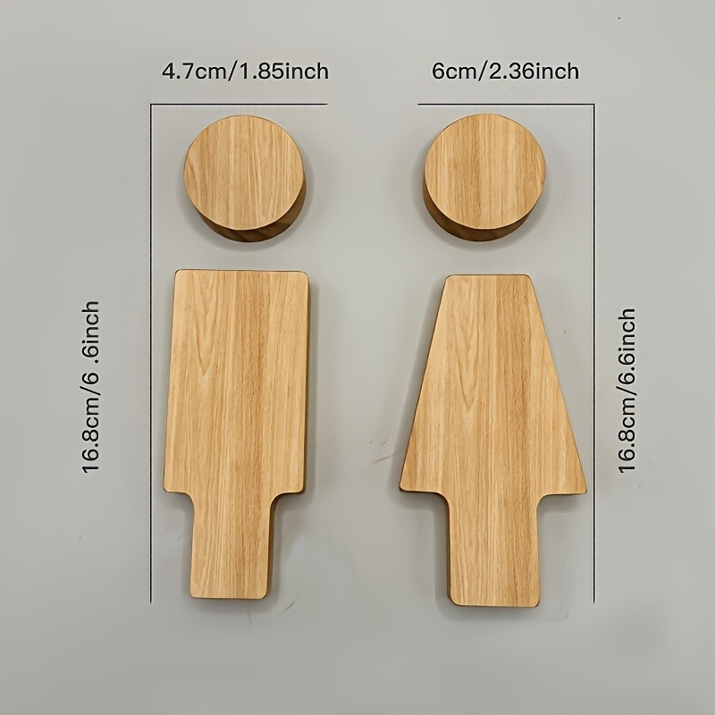 2PCS Wooden Bathroom Sign for  - Home Bathroom Door Signs ulasan dan harga