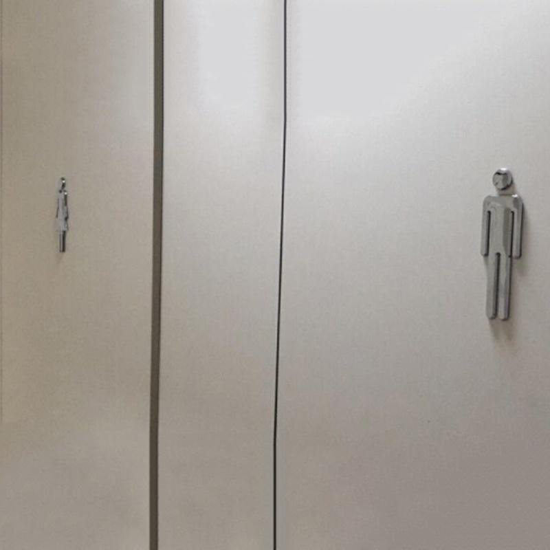3D Acrylic Mirror Toilet Door  - Home Bathroom Door Signs ulasan dan harga