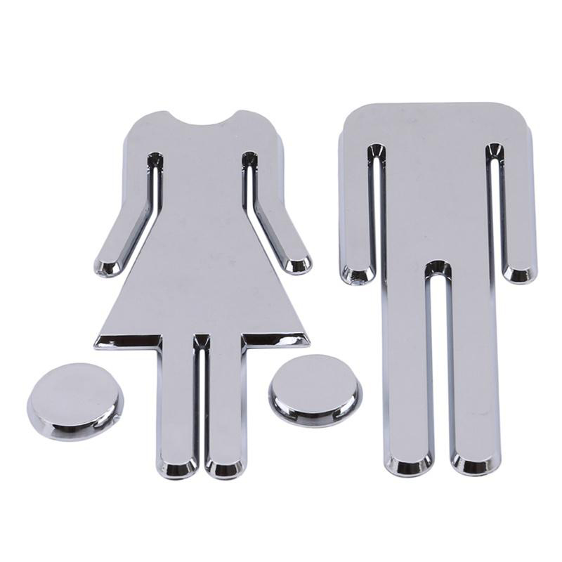 3D Acrylic Mirror Toilet Door  - Home Bathroom Door Signs ulasan dan harga