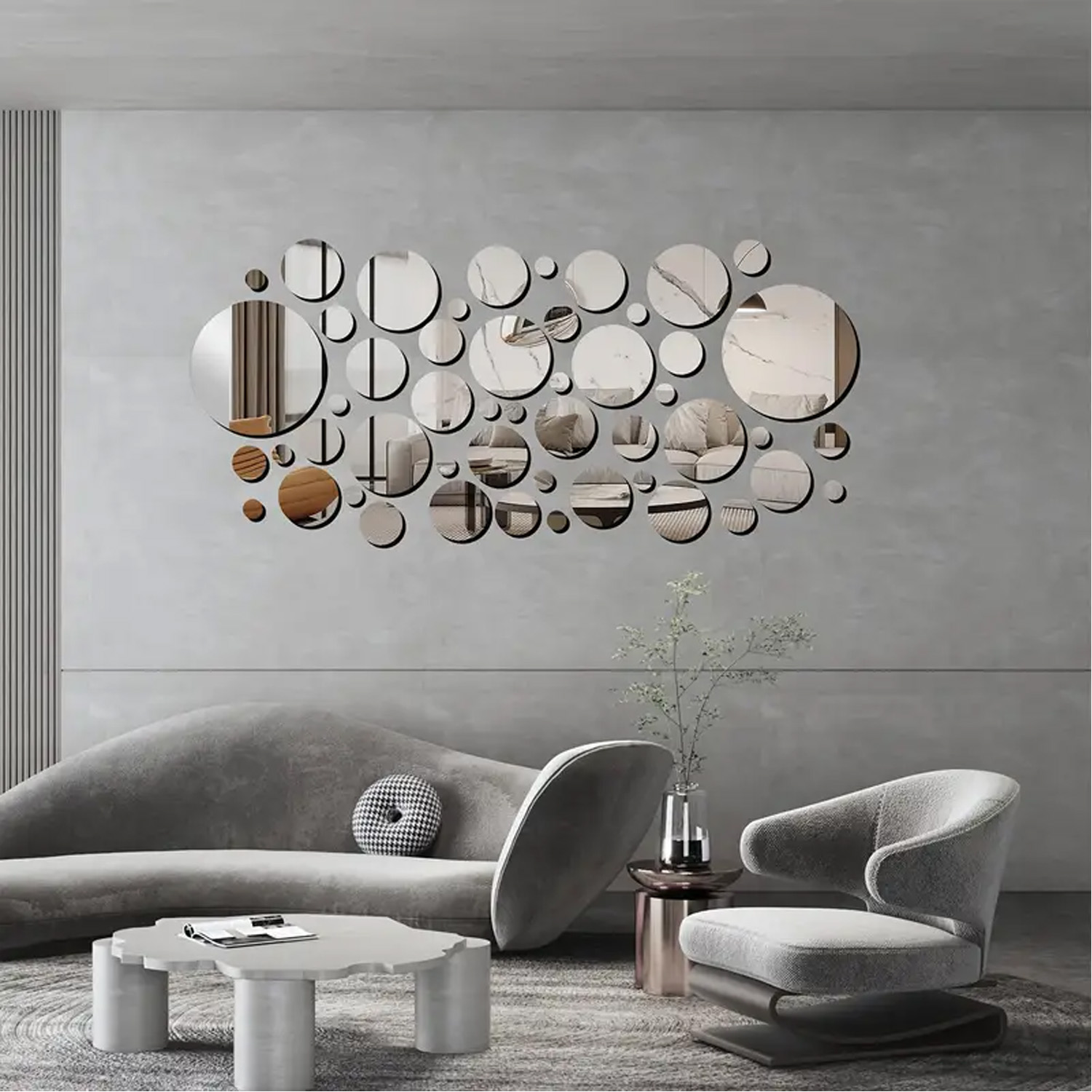 32 PCs 3D Acrylic Mirror Wall  - Home Theater Bathroom ulasan dan harga