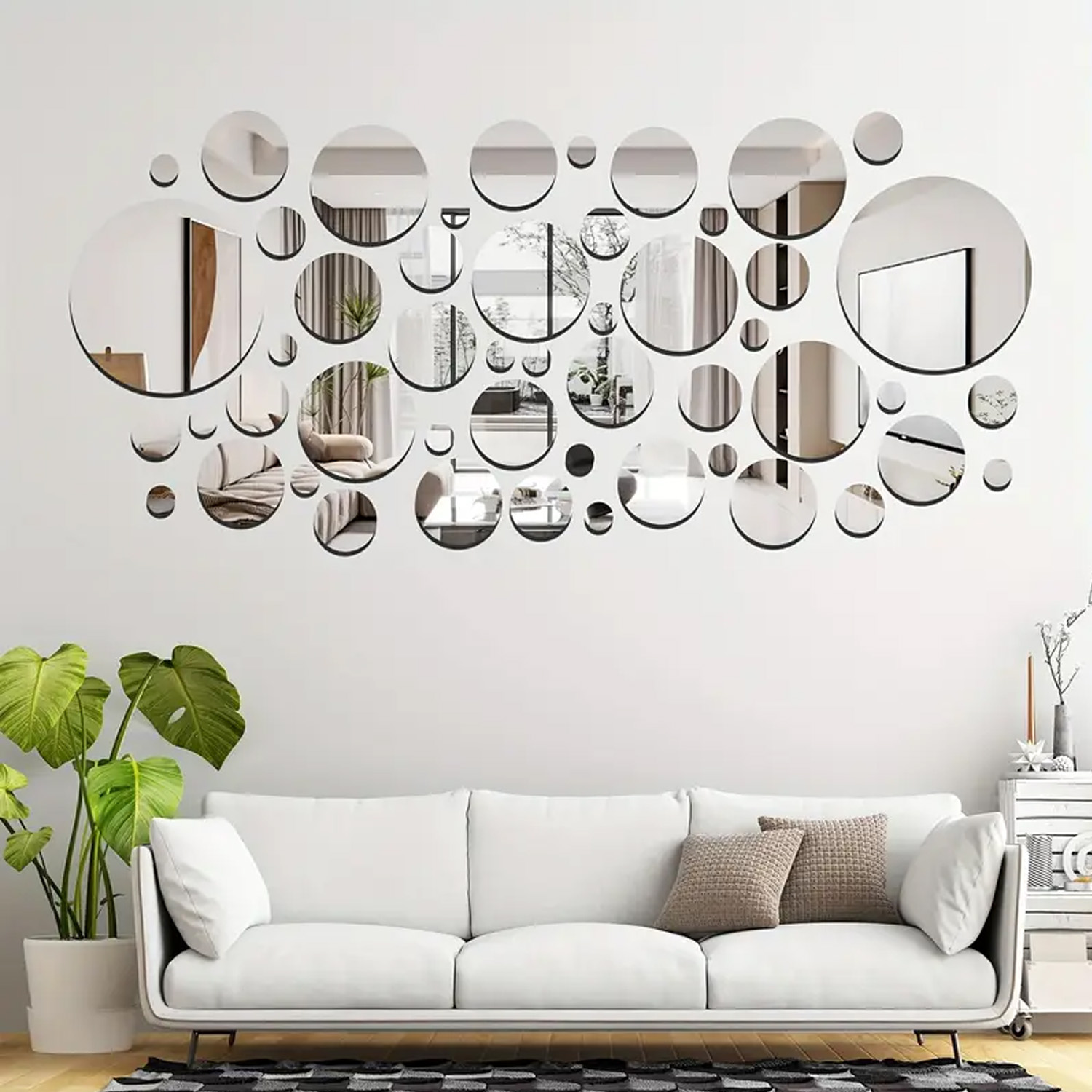 32 PCs 3D Acrylic Mirror Wall  - Home Theater Bathroom ulasan dan harga