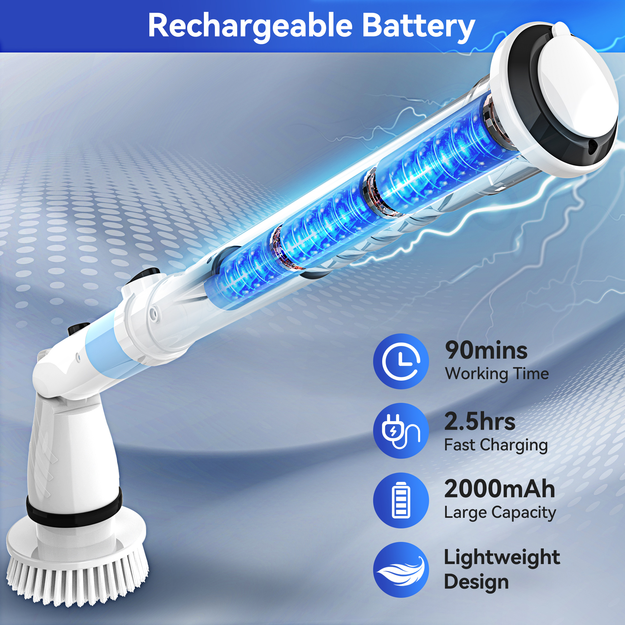 450RPM Electric Spin Scrubber  - Home Bathroom Cleaning Machine ulasan dan harga
