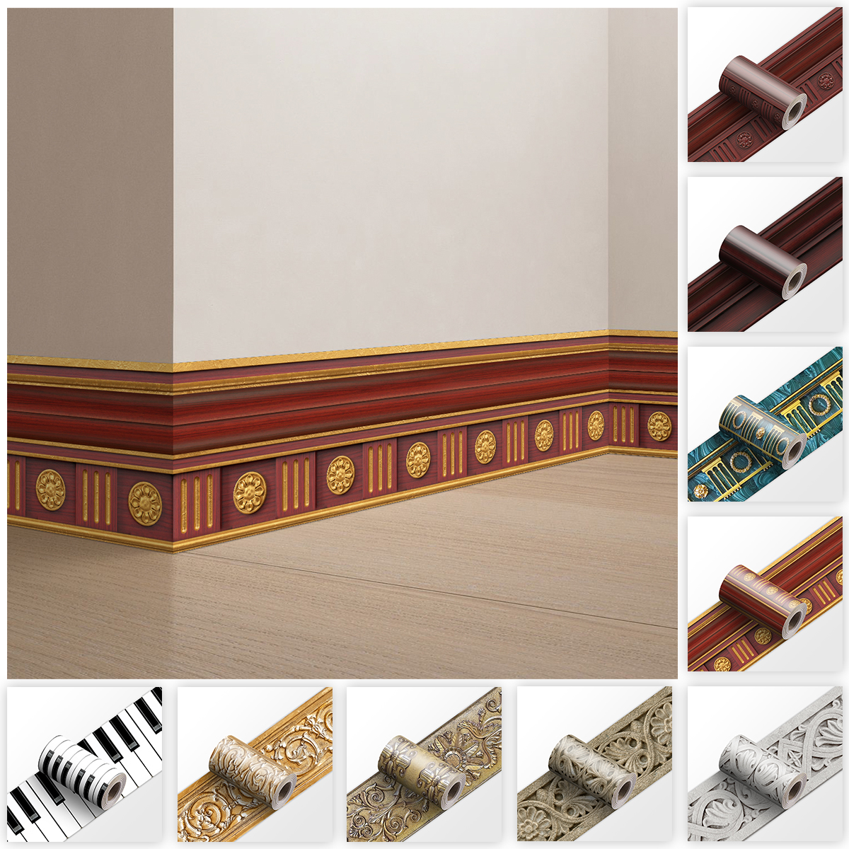 Decorative Self Adhesive Skirt - Home Bathroom Floor Tiles ulasan dan harga