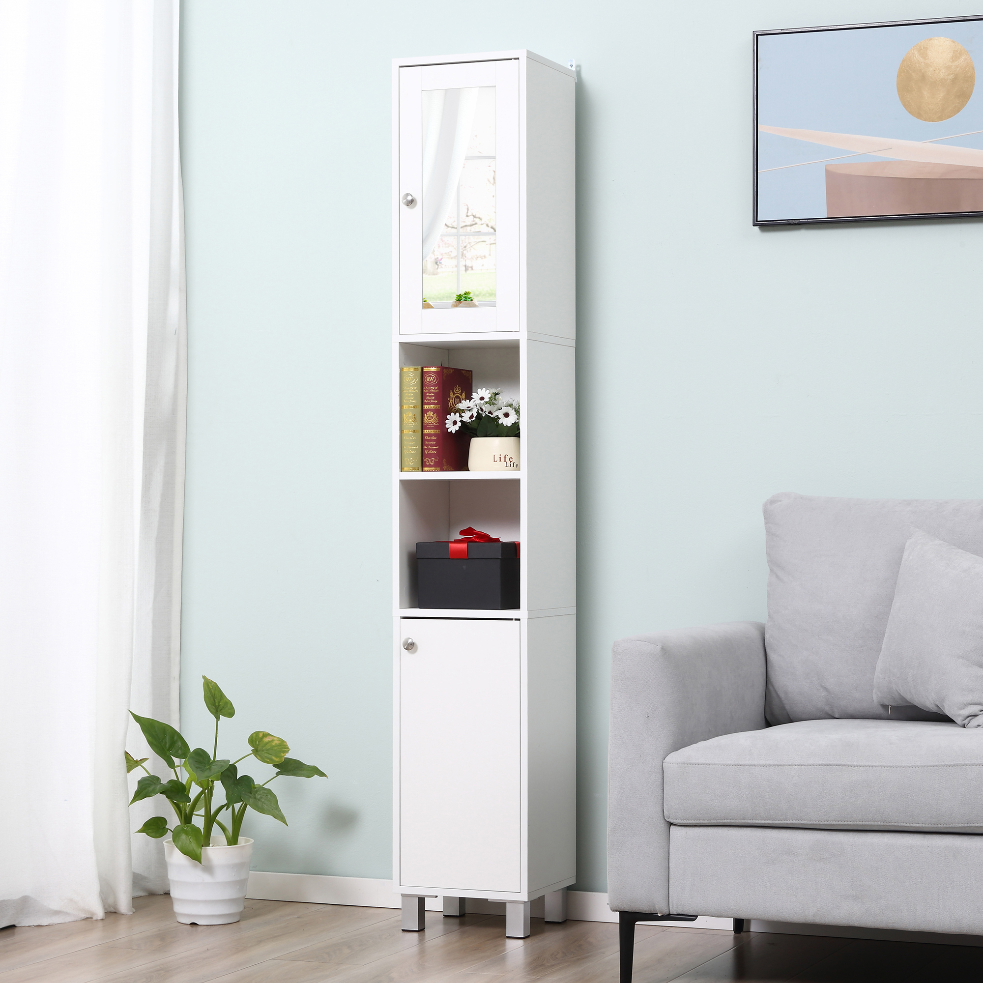 Kleankin Tall Bathroom Storage - Home Theater Bathroom ulasan dan harga