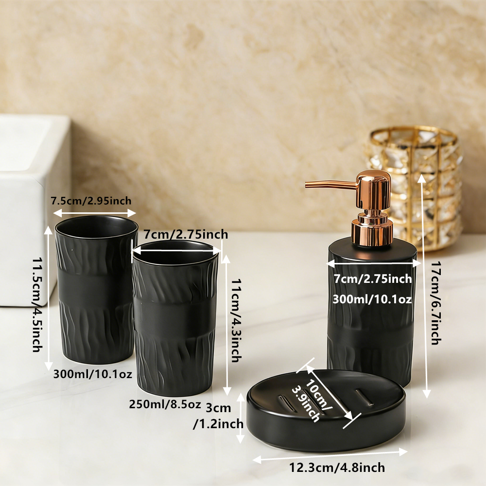 4 Pcs Black Ceramic Creative B - Zara Home Bathroom Set ulasan dan harga