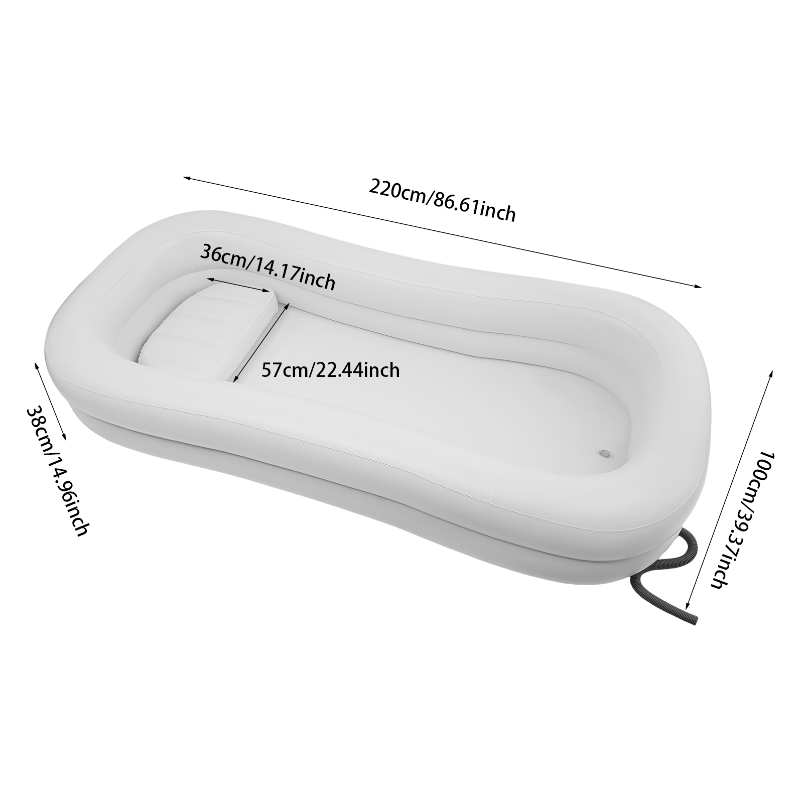 Rectangle PVC Inflatable Batht - Bathtub Pillow Inflatable ulasan dan harga