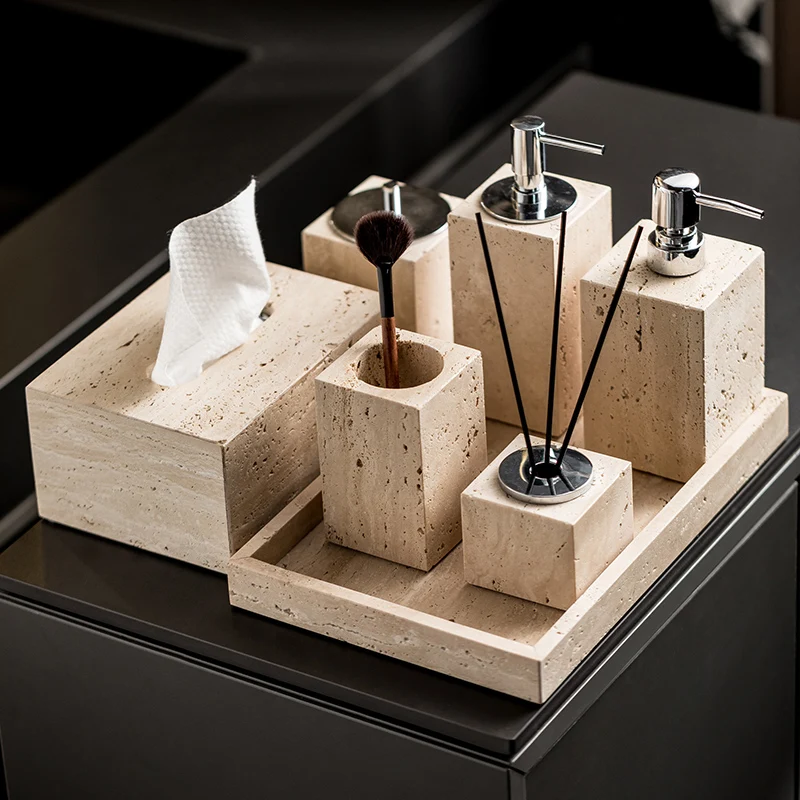 Beige Travertine Bathroom Set  - Zara Home Bathroom Set ulasan dan harga