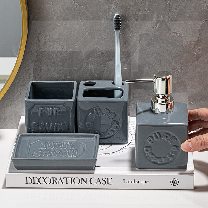 Ceramic Bathroom Organizer Set - Zara Home Bathroom Set ulasan dan harga