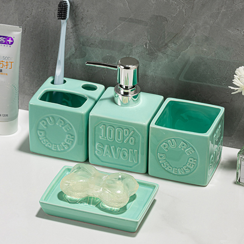 Ceramic Bathroom Organizer Set - Zara Home Bathroom Set ulasan dan harga
