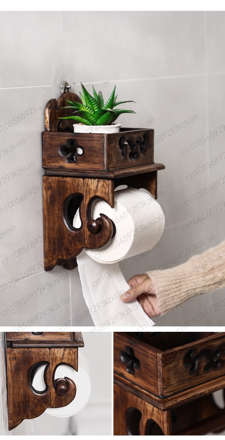 Wooden Paper Towel Holder Toil - Home Bathroom Paper Towels ulasan dan harga