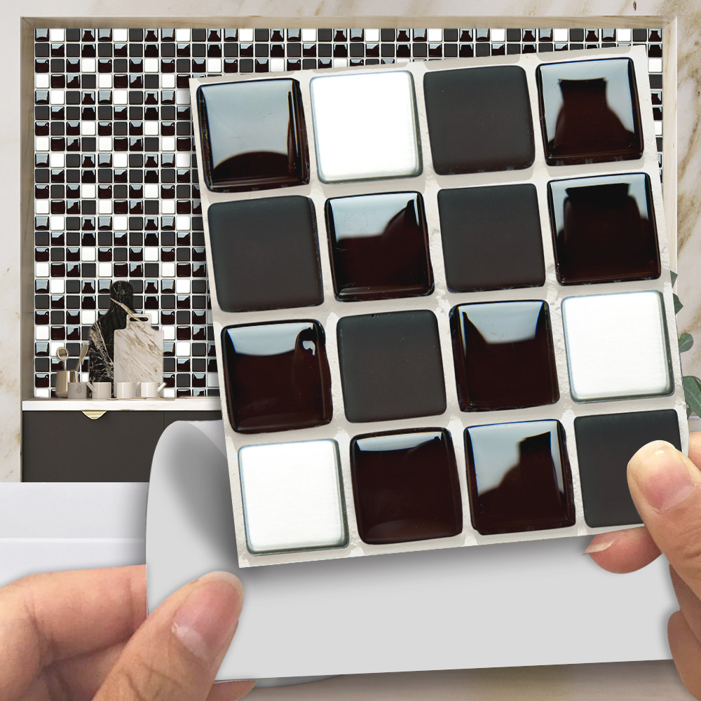 Black & White Marble Mosaic Ti - Home Bathroom Floor Tiles ulasan dan harga