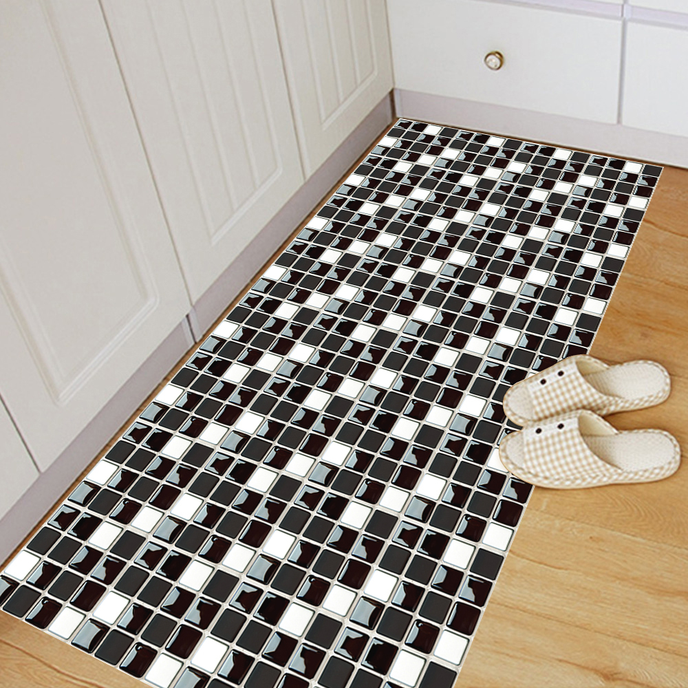 Black & White Marble Mosaic Ti - Home Bathroom Floor Tiles ulasan dan harga