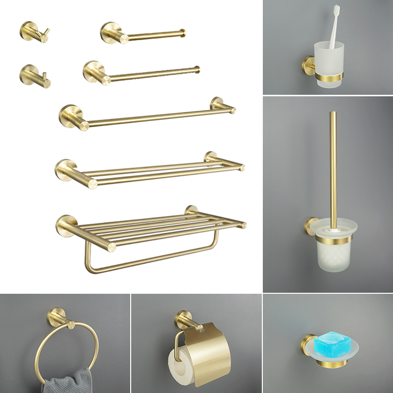 Brushed Gold Bathroom Accessor - Zara Home Bathroom Set ulasan dan harga