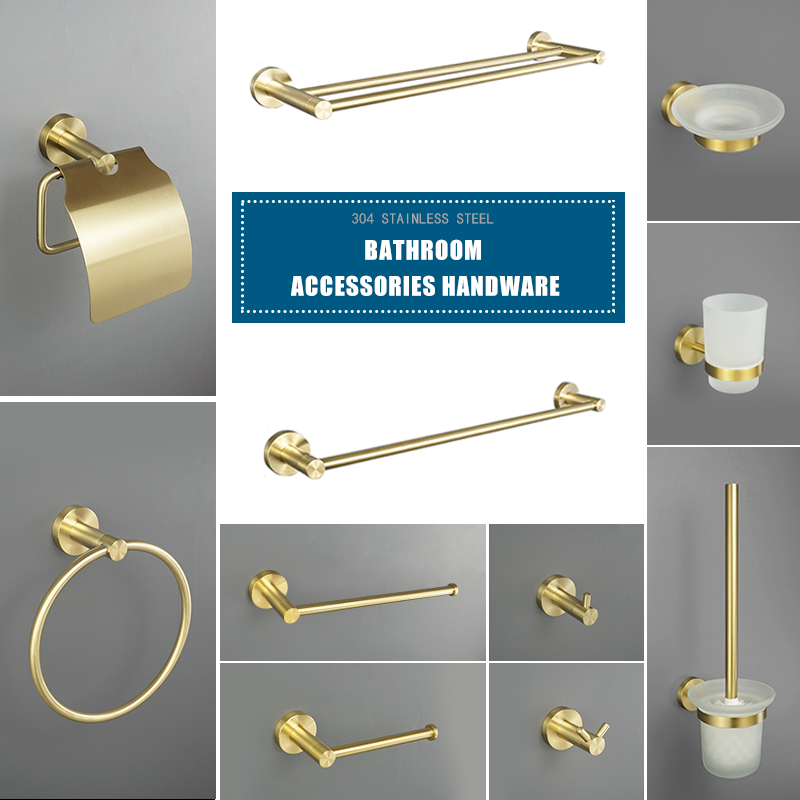 Brushed Gold Bathroom Accessor - Zara Home Bathroom Set ulasan dan harga