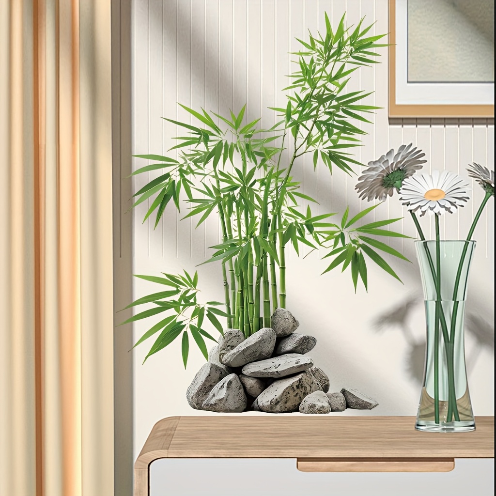 Watercolor Green Bamboo Leaf P - Home Bathroom Floor Tiles ulasan dan harga