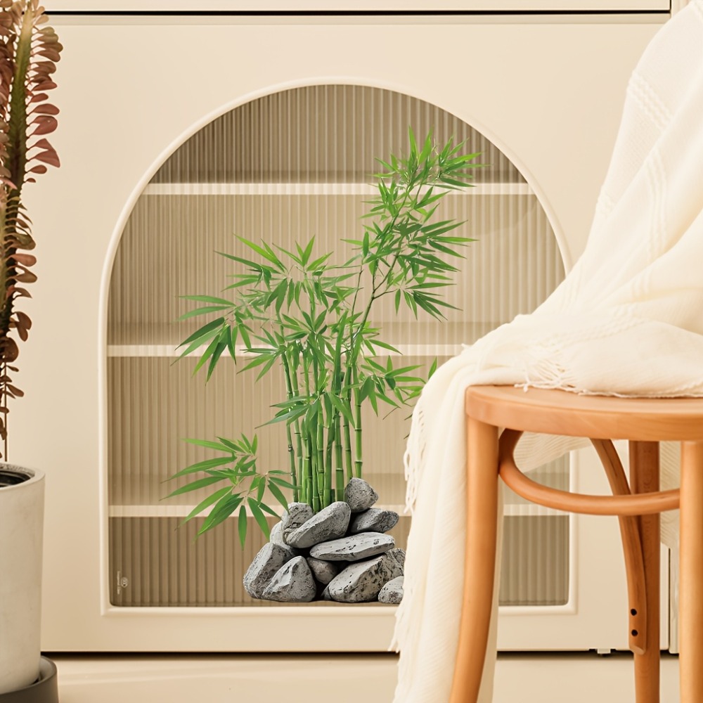 Watercolor Green Bamboo Leaf P - Home Bathroom Floor Tiles ulasan dan harga