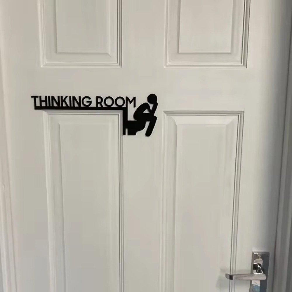 Thinking Room Toilet Door Corn - Home Bathroom Door Signs ulasan dan harga