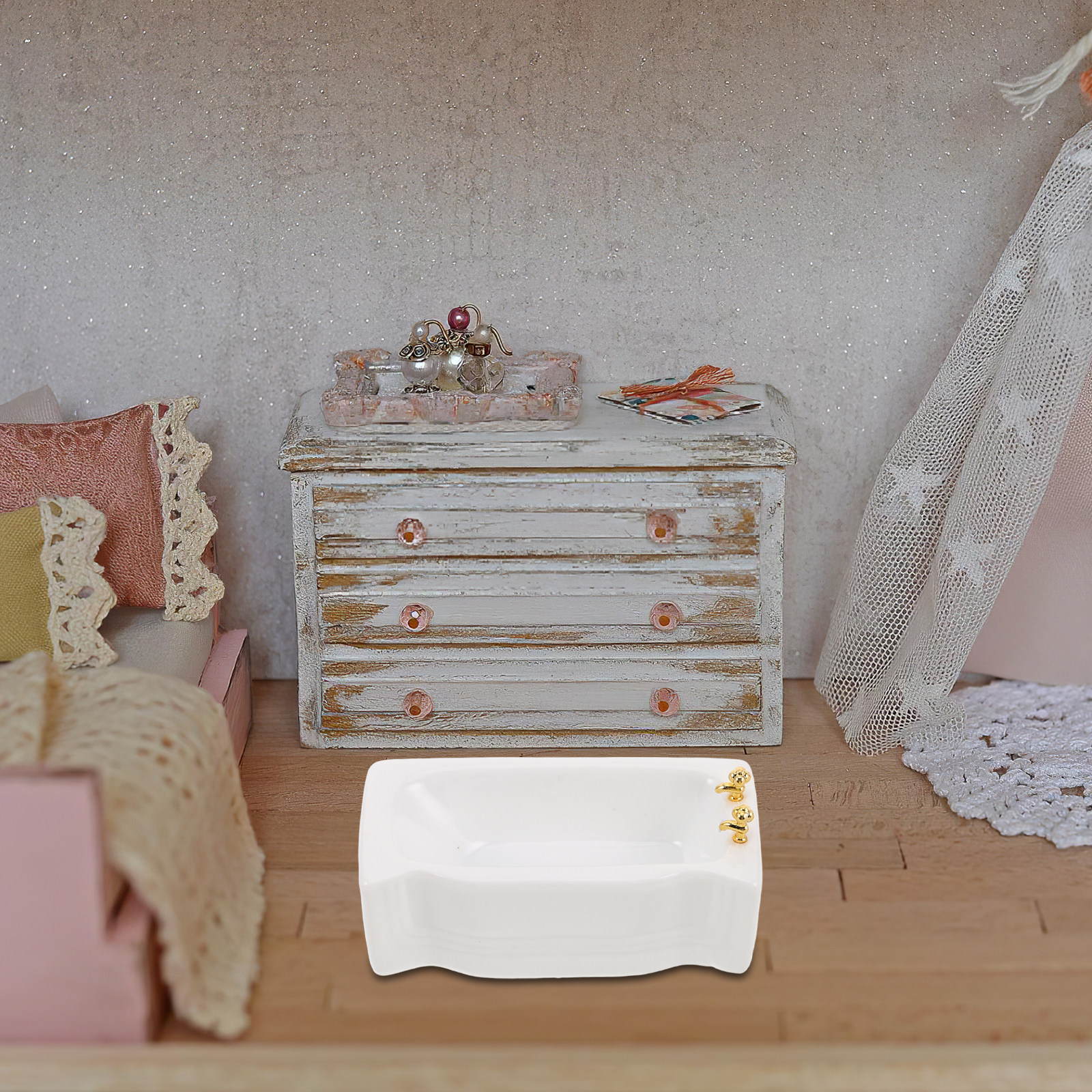 House Dollhouse Bathroom Decor - Home Bathroom Tub ulasan dan harga