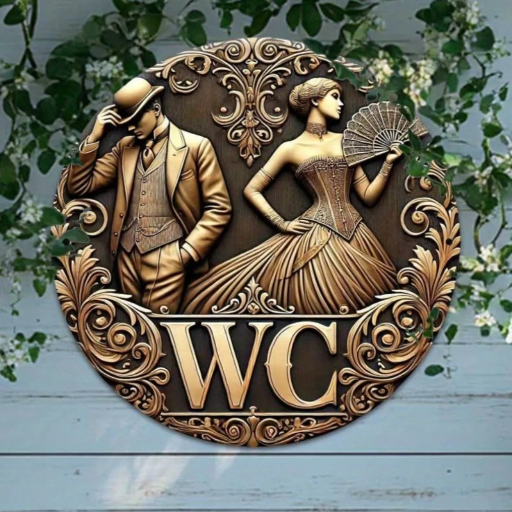 Vintage European Toilet Sign,  - Home Bathroom Door Signs ulasan dan harga