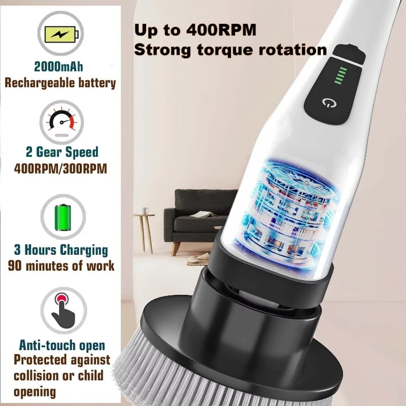 Cordless Electric Spin Scrubbe - Home Bathroom Cleaning Machine ulasan dan harga